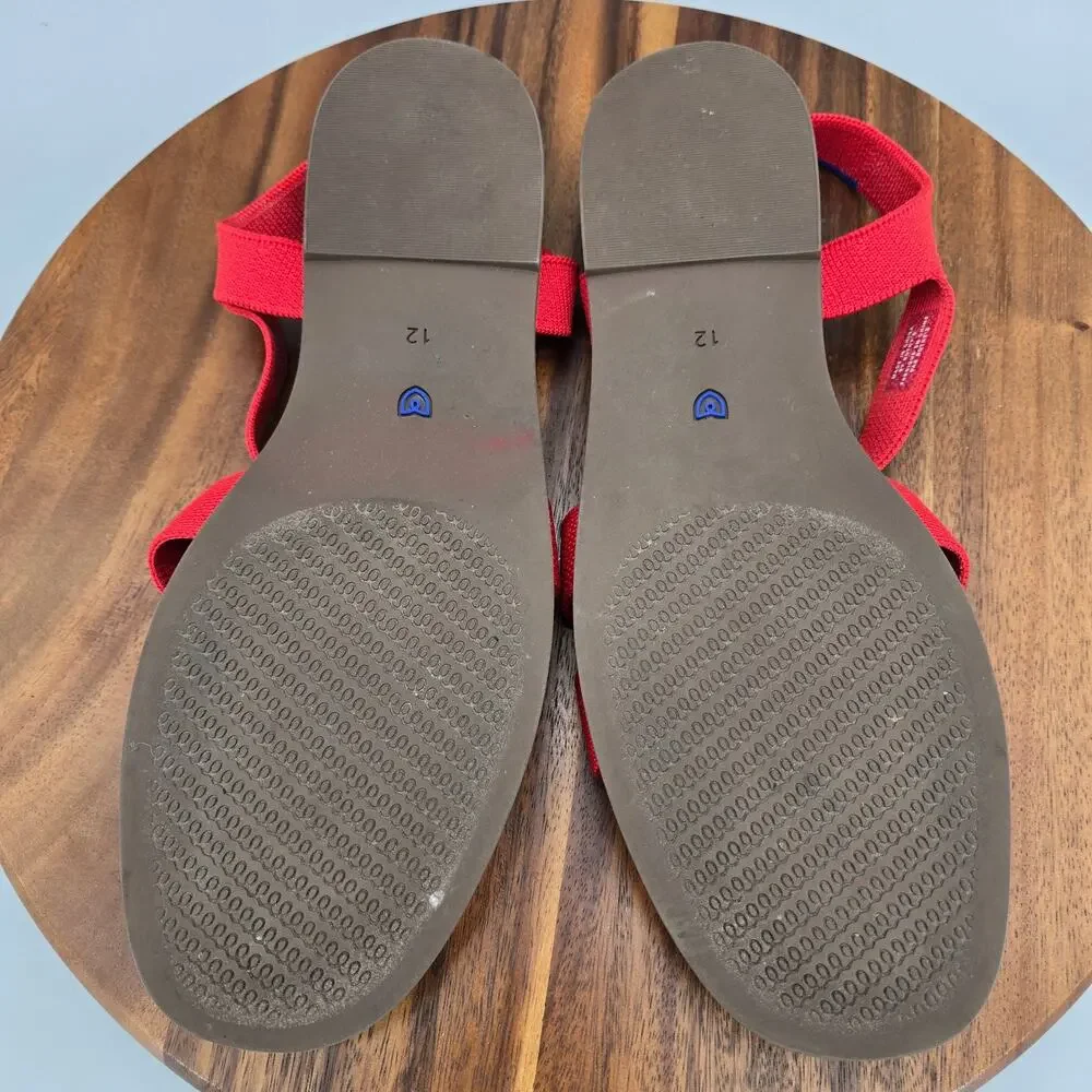 Rothy's The Fisherman Sandals Womens 12 Scarlet Red Knit Strappy Buckle Flat